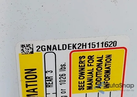 2017 Chevrolet Equinox Premier z USA, uszkodzony, nr VIN 2GNALDEK2H1511620